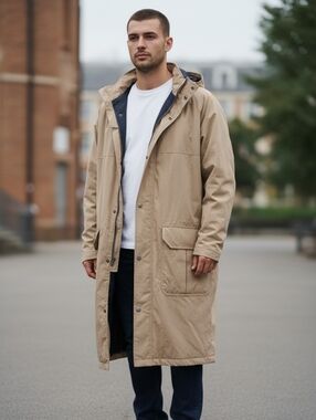 Vintage L.L. Bean Blanket Thinsulate Lined Trench Jacket Long Line Men's Coat